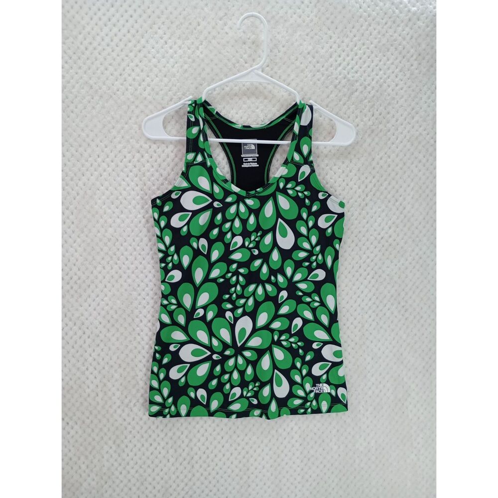 The North Face Women's Medium Green Tear Drop Shelf Bra Racerback Tank Top